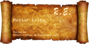 Retter Erika névjegykártya